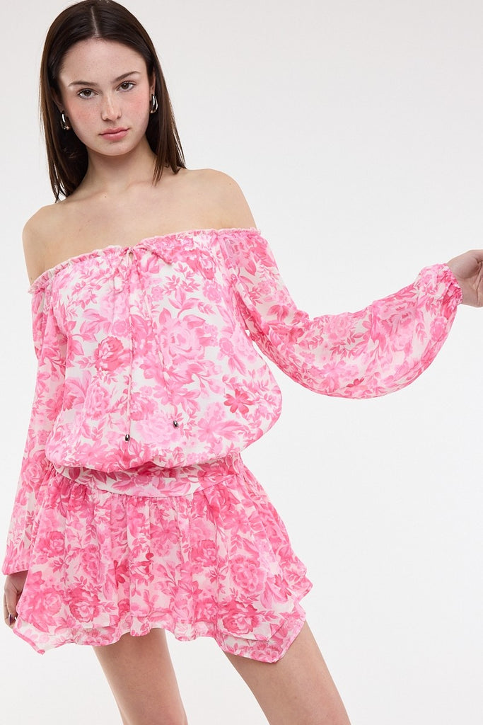 slim fit dress slacks Sorority One-Shoulder Ruffle Trim Dress Baby Pink– Selfie Leslie main image 1