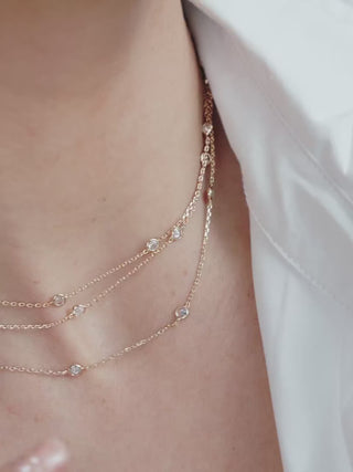 Perfect Crystal Dot Layered Necklace