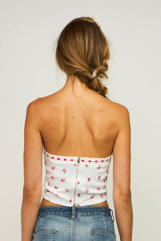 Rosie Posie White Floral Tube back view