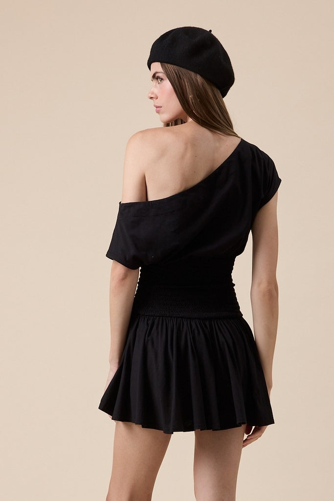 Black Slouchy Mini Dress