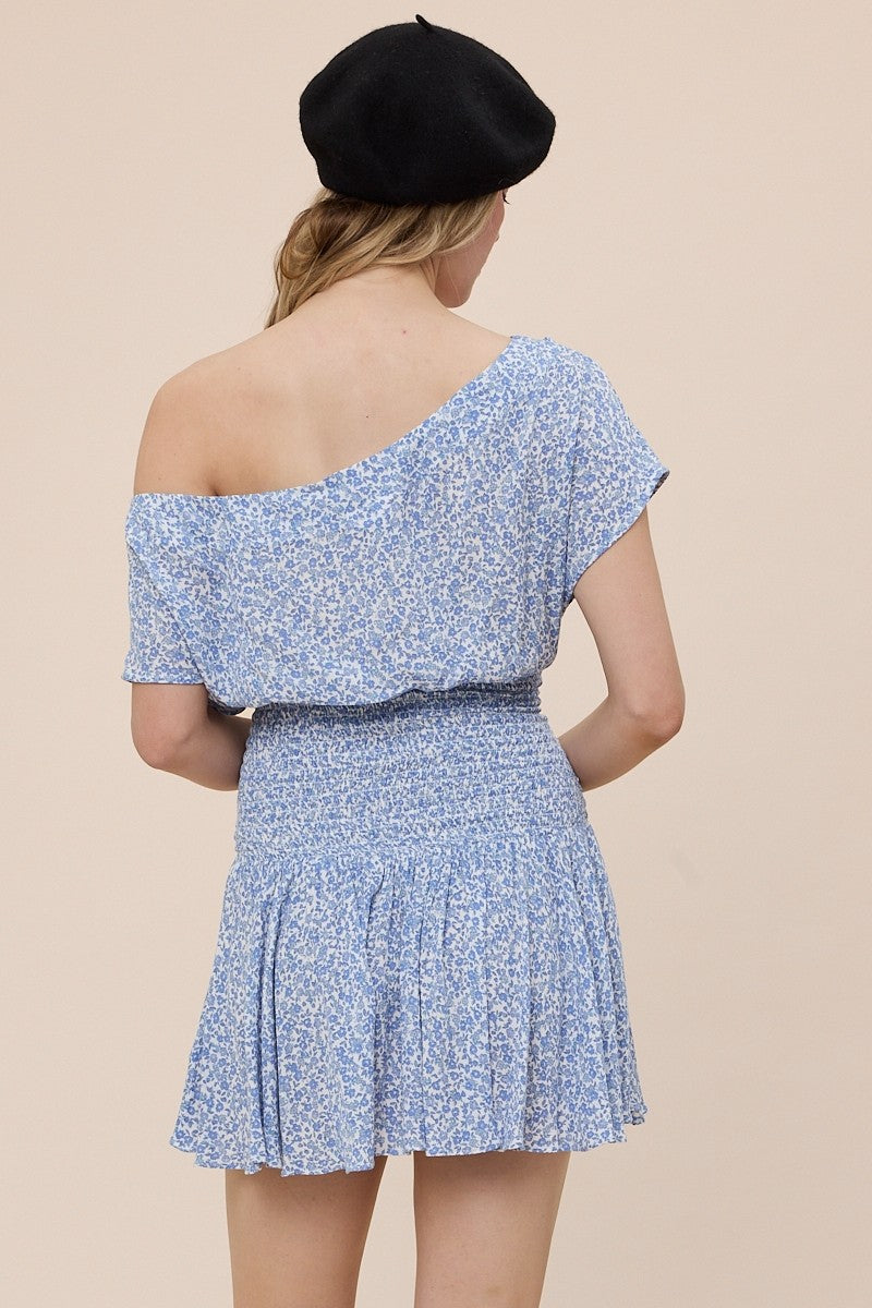 Mini Floral Off Shoulder Dress