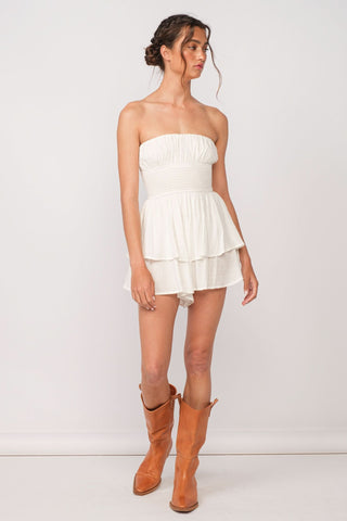 Ruffle Romper White