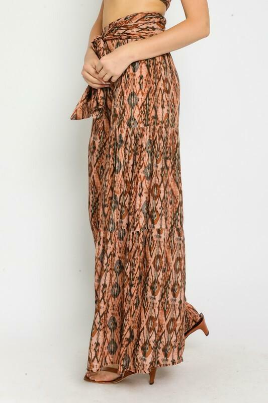 Rust Print Palazzo Pants