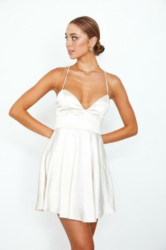 Satin Bustier Flare Party Dresses