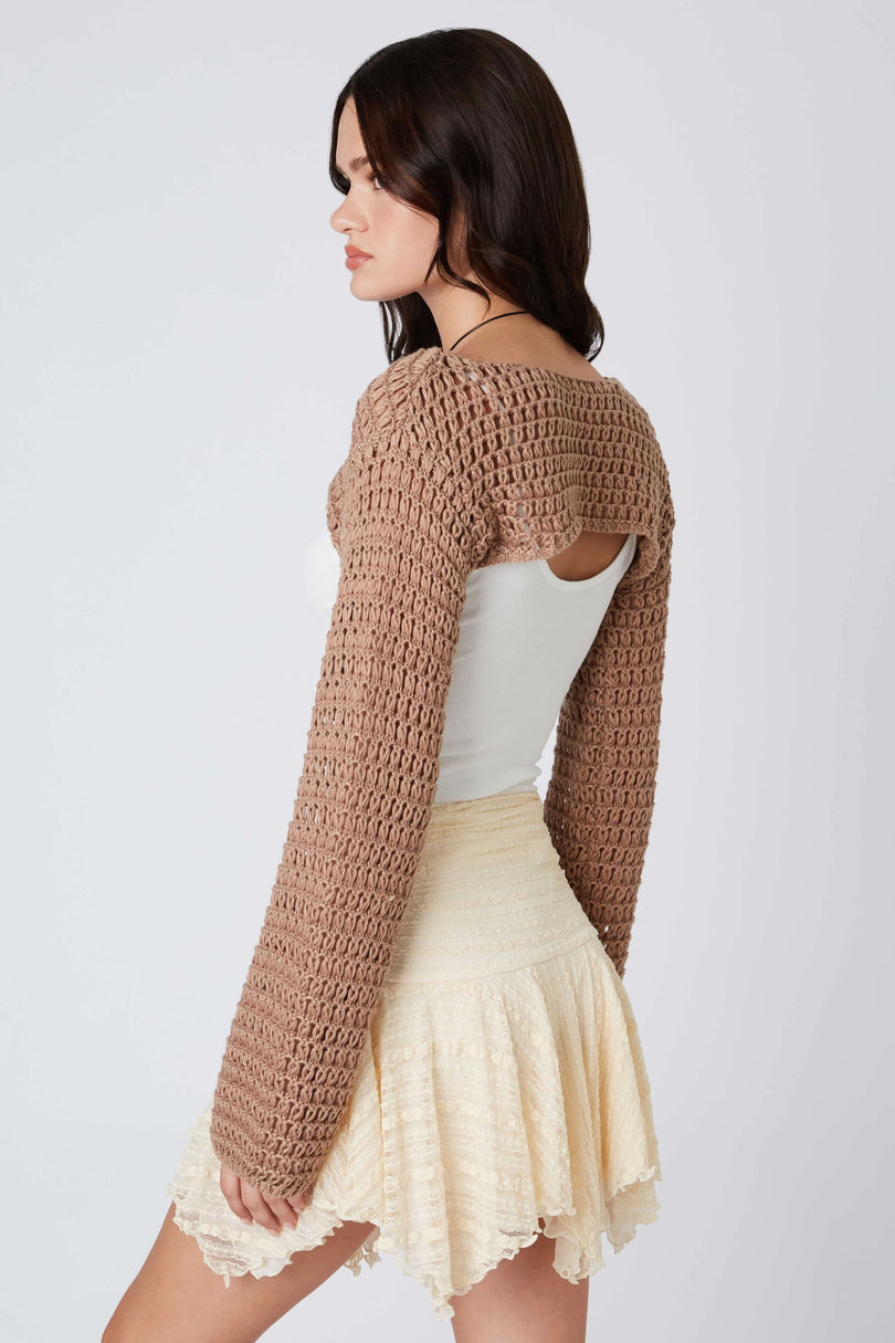 Savannah Mocha Crochet Shrug