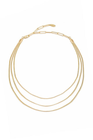 Ettika Gold Triple Snake Chain Necklace