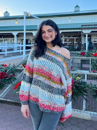 Andie Multi Color Striped Oversized Sweater from our Boho Sweaters Collection