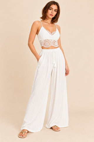 Sweet Embrace Ivory Lace Bralette - Beach Outfit View