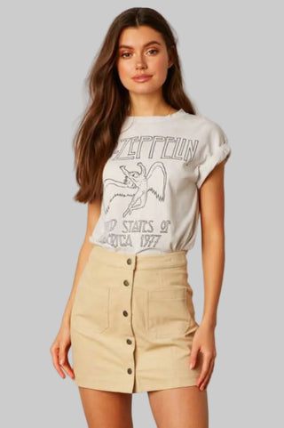 Beige casual fall mini skirt outfit