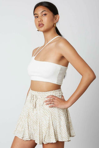 By The Sea Tan Boho Print Flowy Shorts - Side View