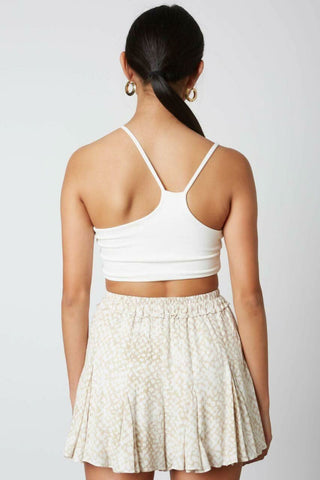 By The Sea Tan Boho Print Flowy Shorts - Back View
