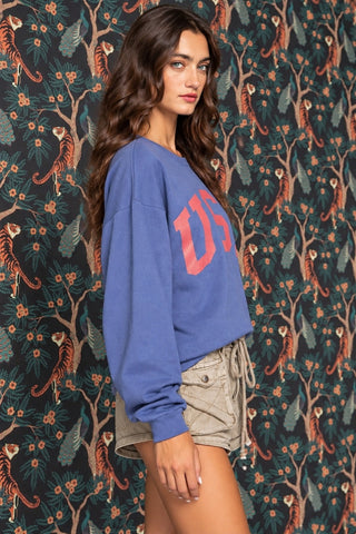 Team USA Navy Graphic Sweatshirt - Side View