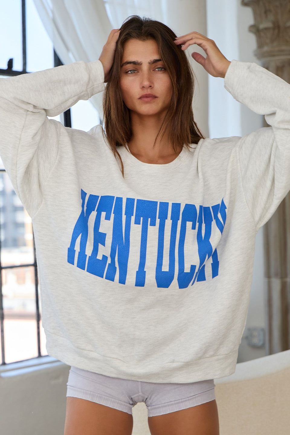 Kentucky Grey Crew Neck Sweatshirt - Front View