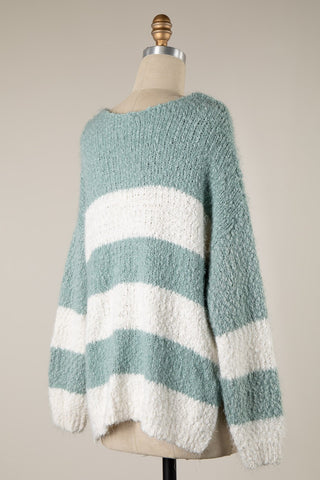 Striped V-Neck Sweater Women's