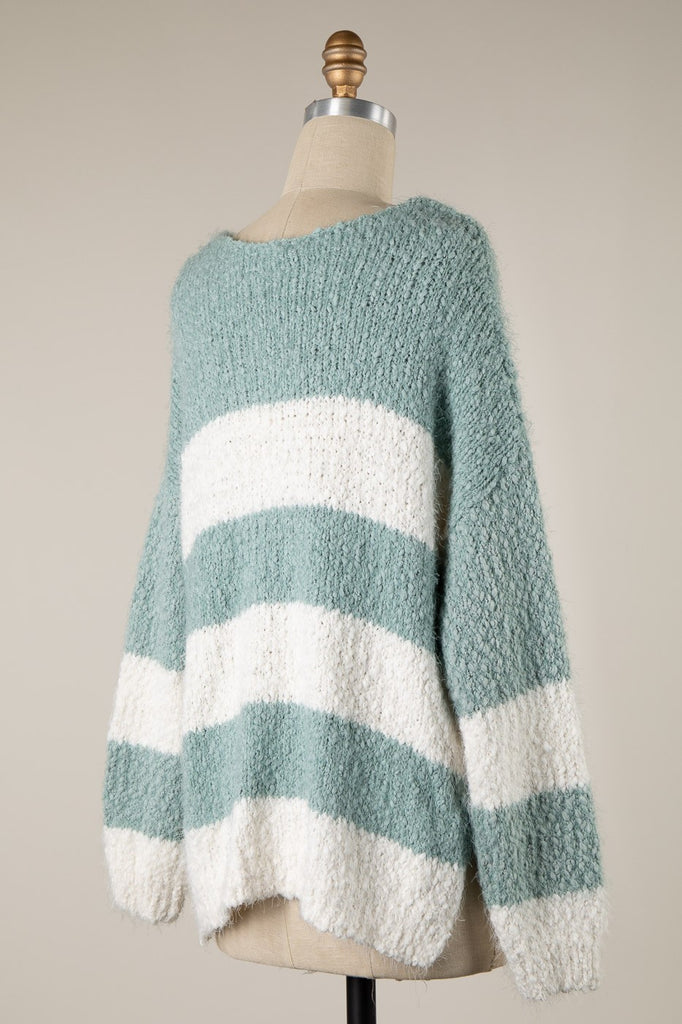 Striped V-Neck Sweater Women's