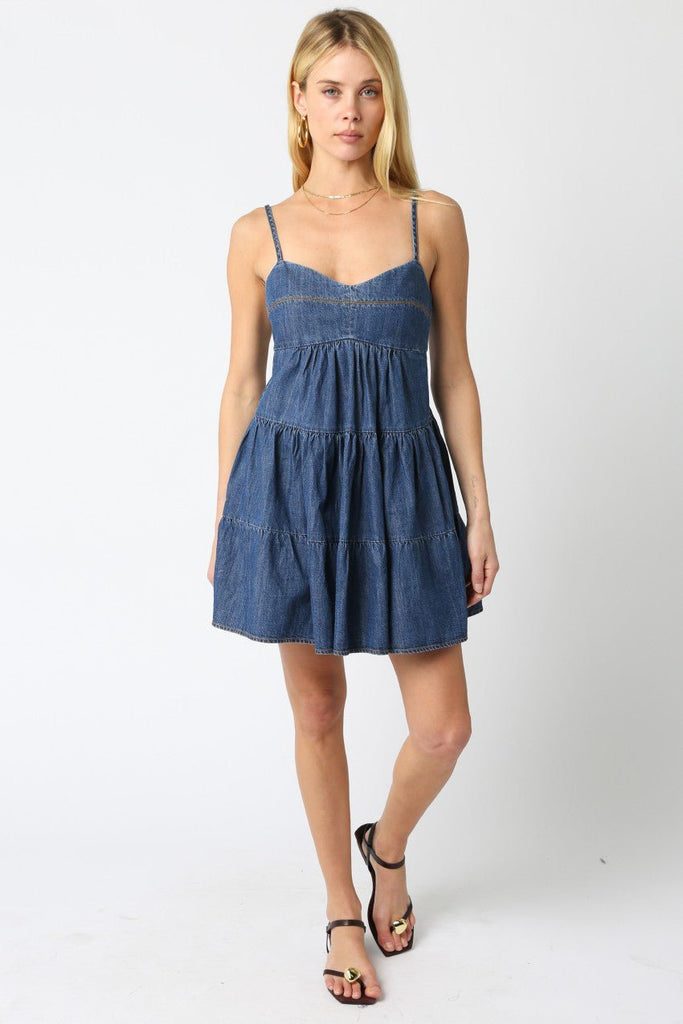 Denim Babydoll Mini Dress