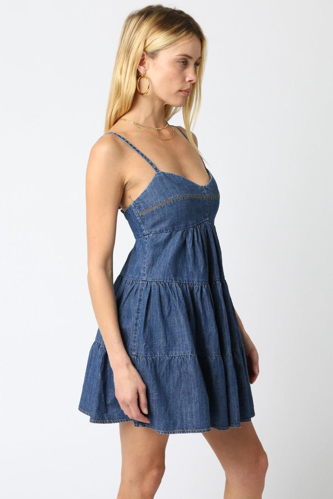 Denim Tiered Babydoll Dress