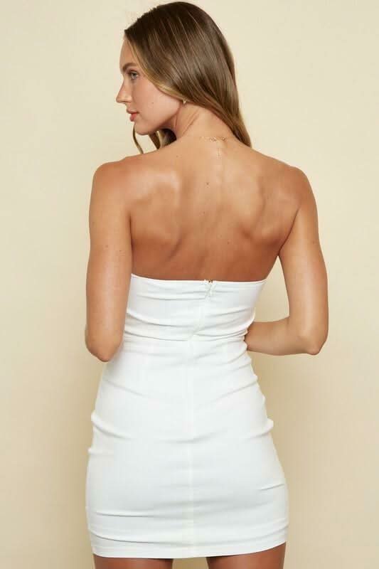 White Homecoming Dress | Strapless Bodycon Mini White Homecoming Dress | Strapless Bodycon Mini
