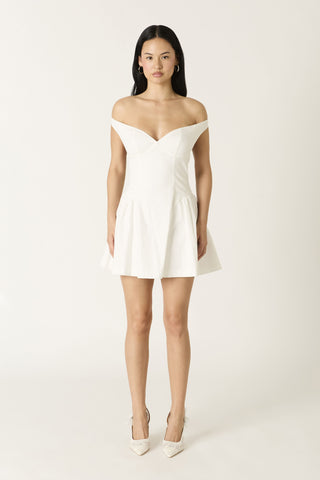 White graduation dress with corset bodice 