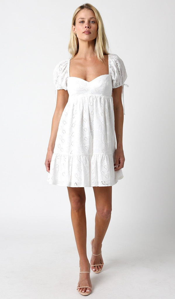 White Eyelet Babydoll Dress