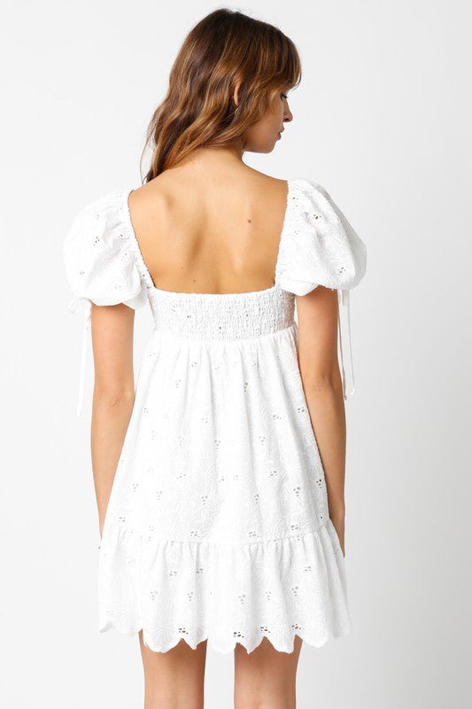 White Eyelet Lace Dress