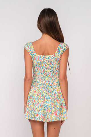 Lily White Floral Mini Dress - Back View