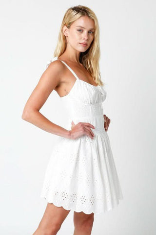 Chateau White Eyelet Bustier Dress - Side View