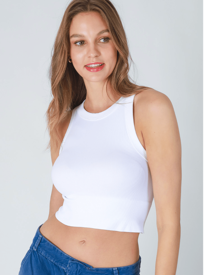 White Crop Top Sleeveless