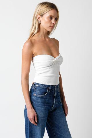 Becca White Twist Knot Tube Top - Side View