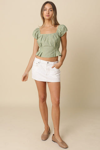 Vaya White Denim Micro Mini Skirt - Outfit View