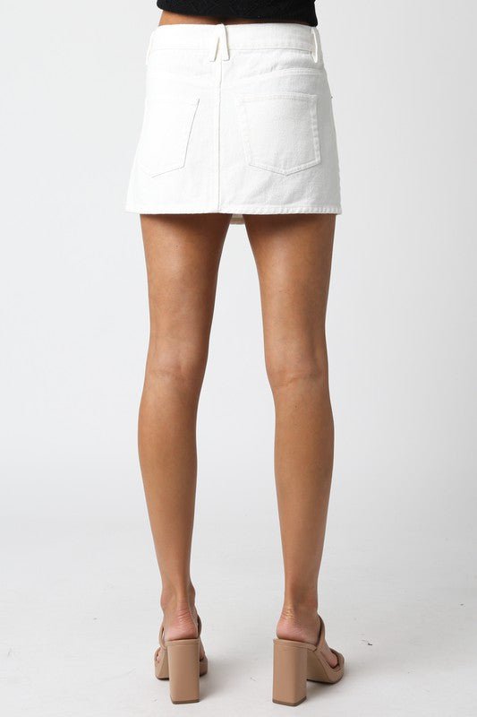 White Mini Skirt For Summer