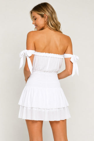 Meadow Vibes White Skort Dress - Back View