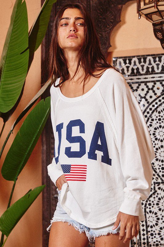 Women's Oversized Flag Sweatshirt