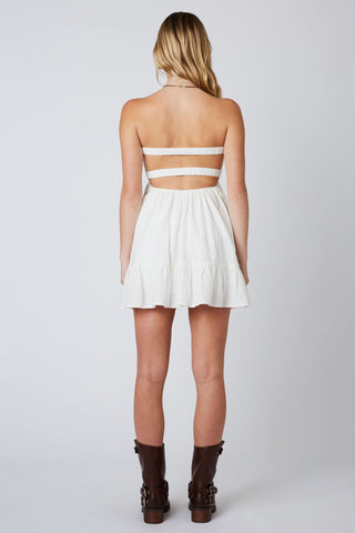 Cute white romper dress for summer - back view