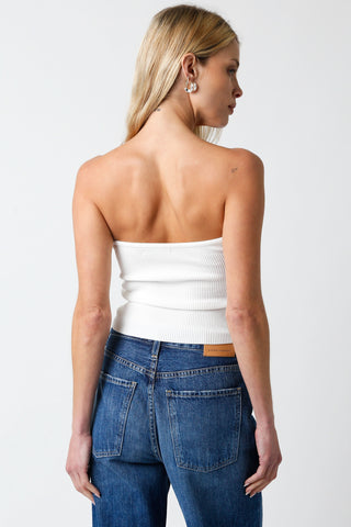 Becca White Twist Knot Tube Top - Back View
