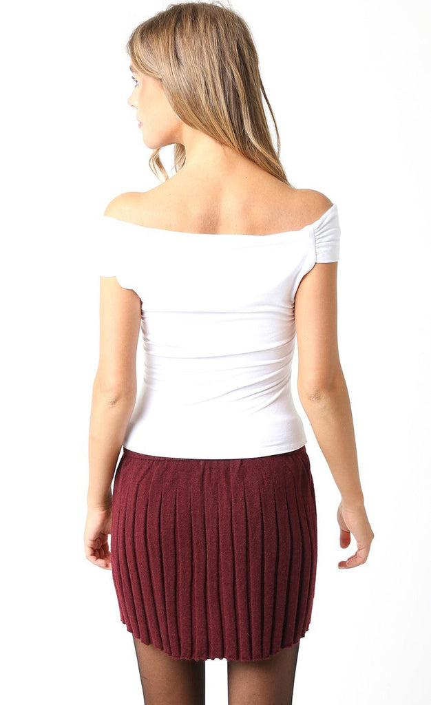 White Twist Shoulder Top