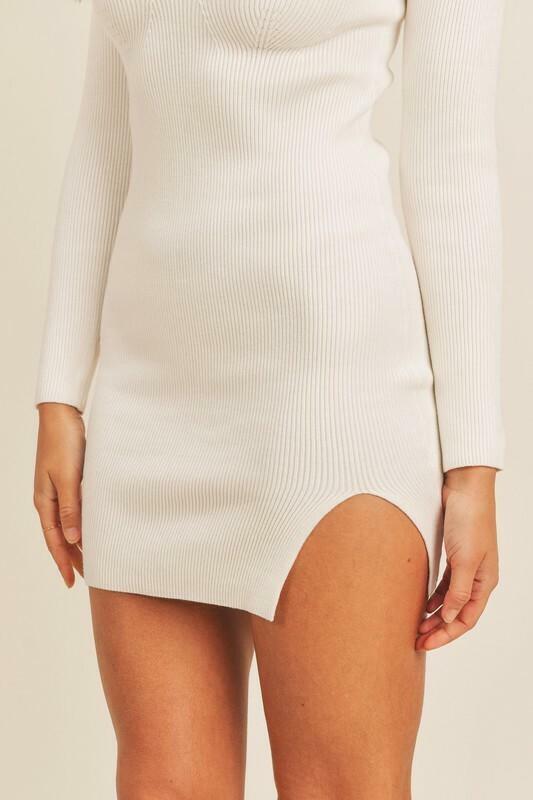 White Bodycon Sweater Dresses