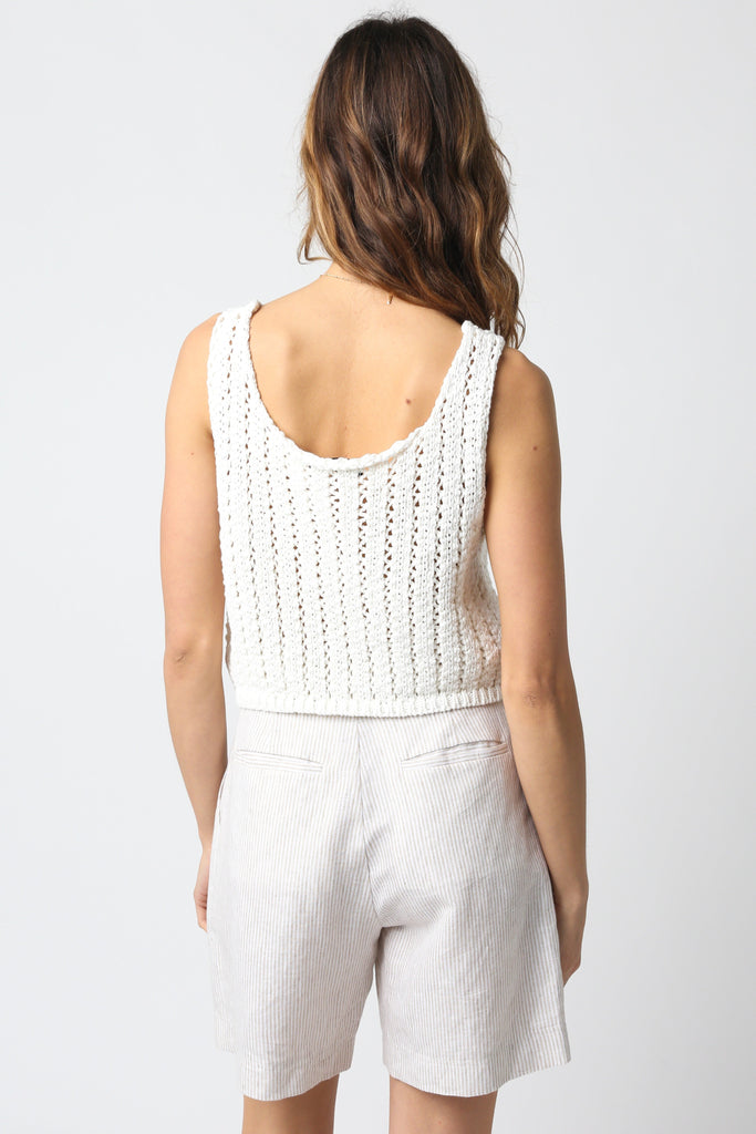 White Cropped Sweater Tank