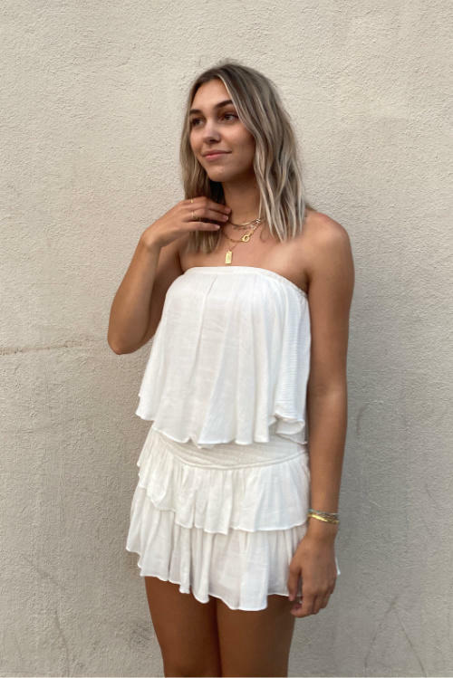 White Vacation Rompers
