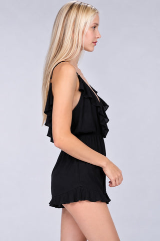 Wild For Mary Black Romper - Side View