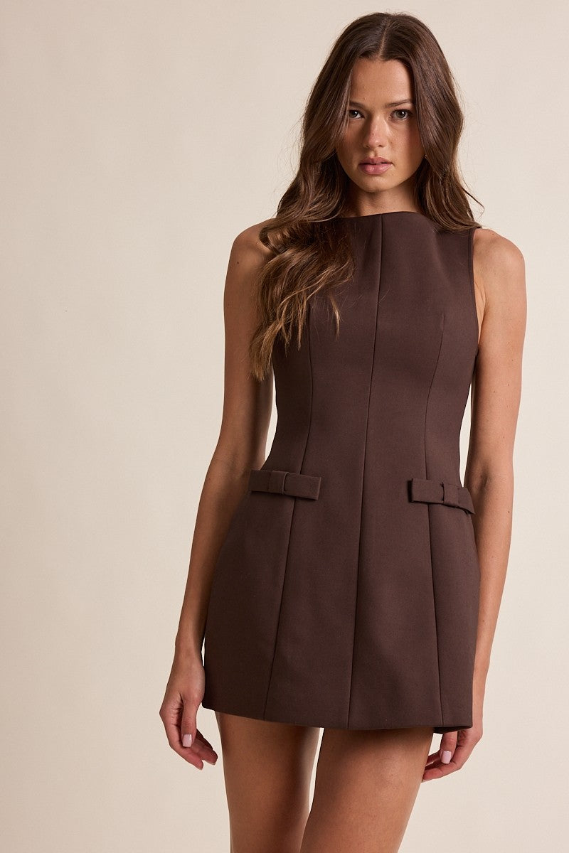 Dark Brown Mini Dress