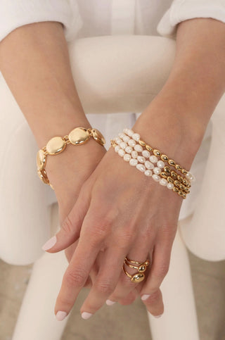 Ettika Freshwater Pearl and Gold Bracelet