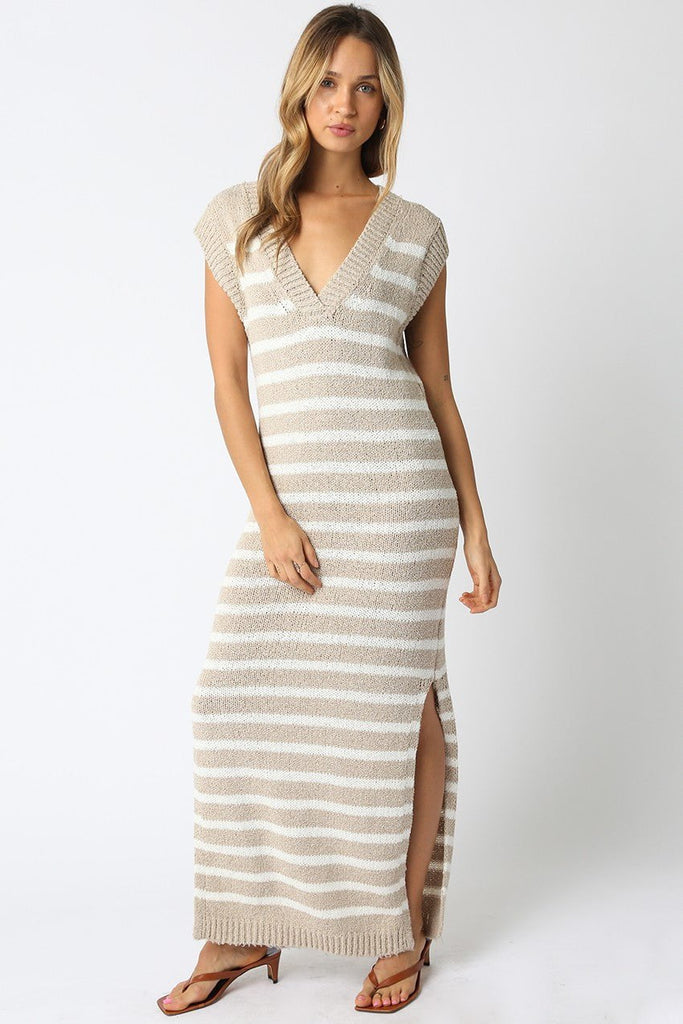 Casual Striped Maxi Dress