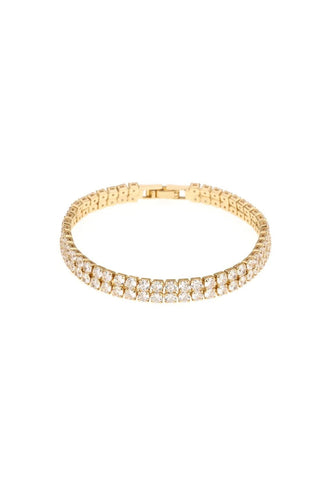Ettika Gold Crystal Tennis Bracelet
