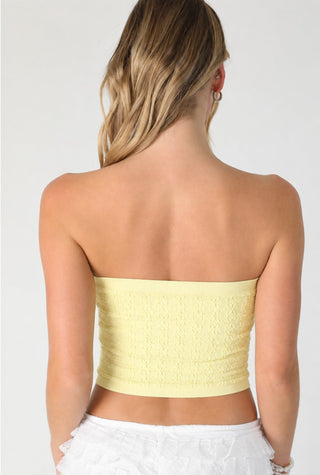 NIKIBIKI Yellow Lace Tube Top - Back View