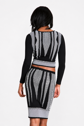 Zoe Jacquard Two Piece Sweater Dress back