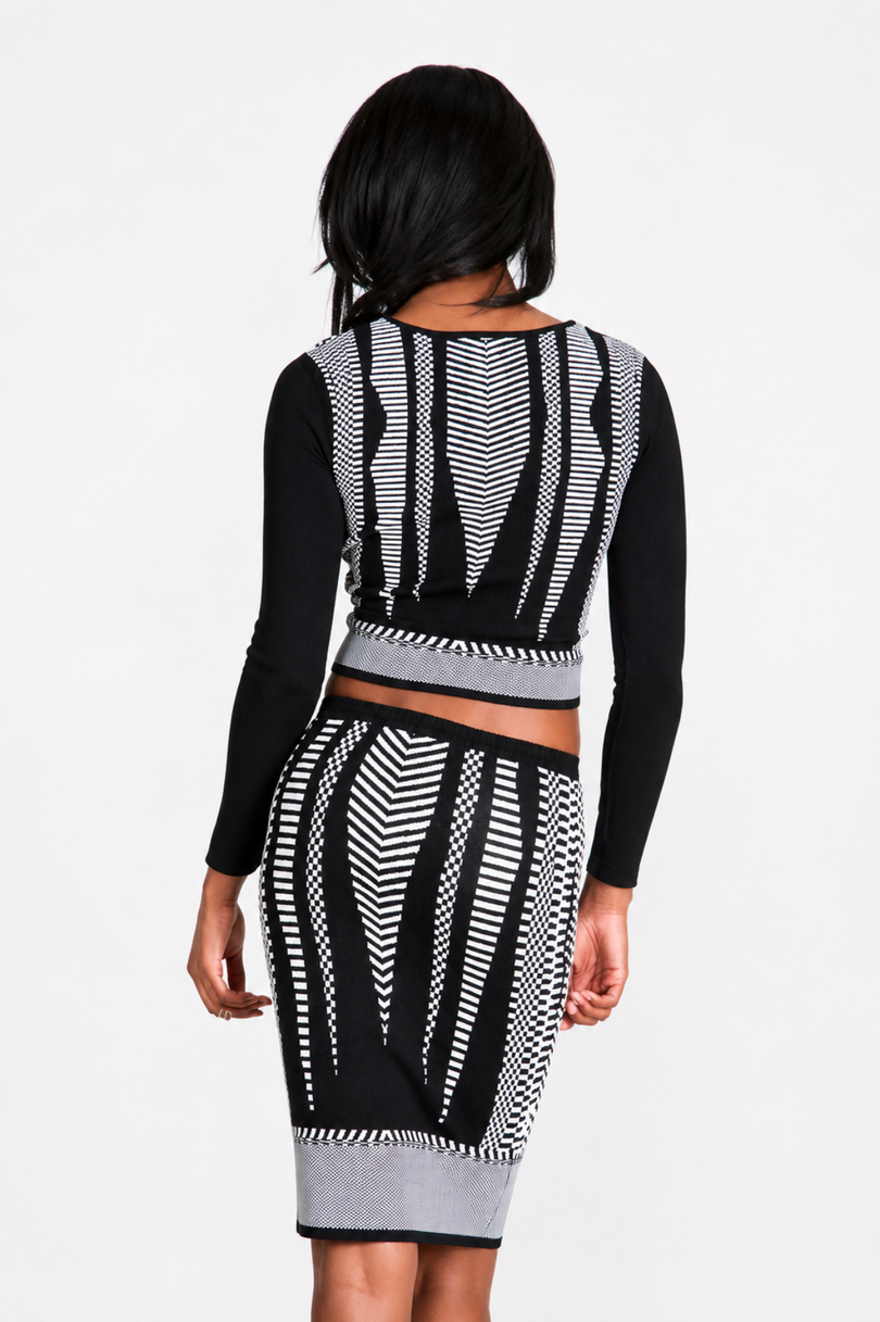 Zoe Jacquard Two Piece Sweater Dress back