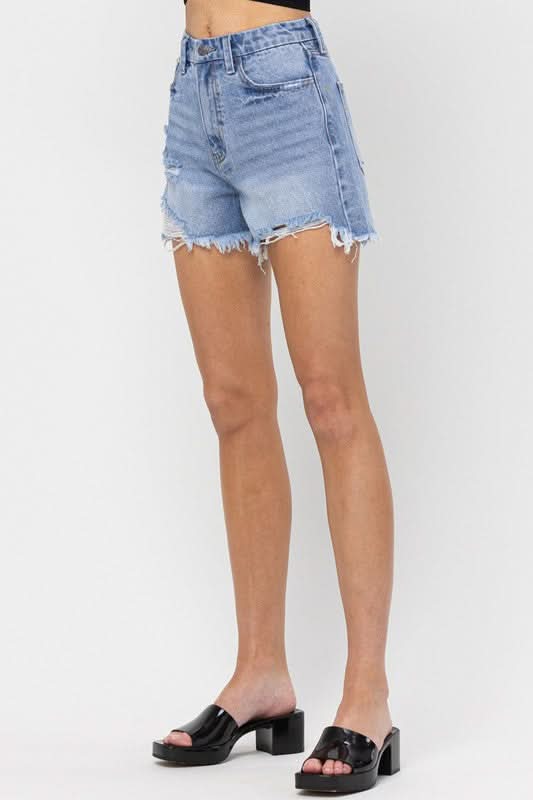 Frayed Denim Shorts