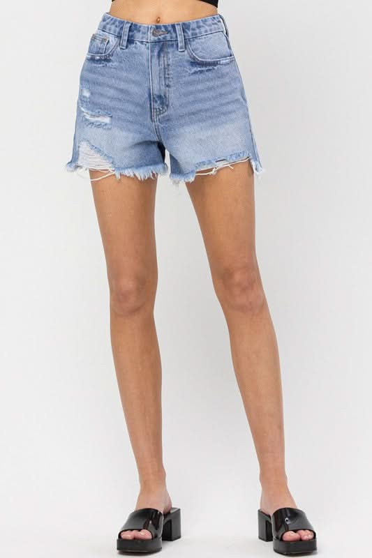 Distressed Denim Shorts