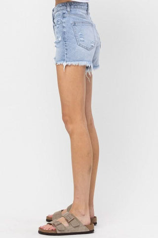Ripped Denim Shorts